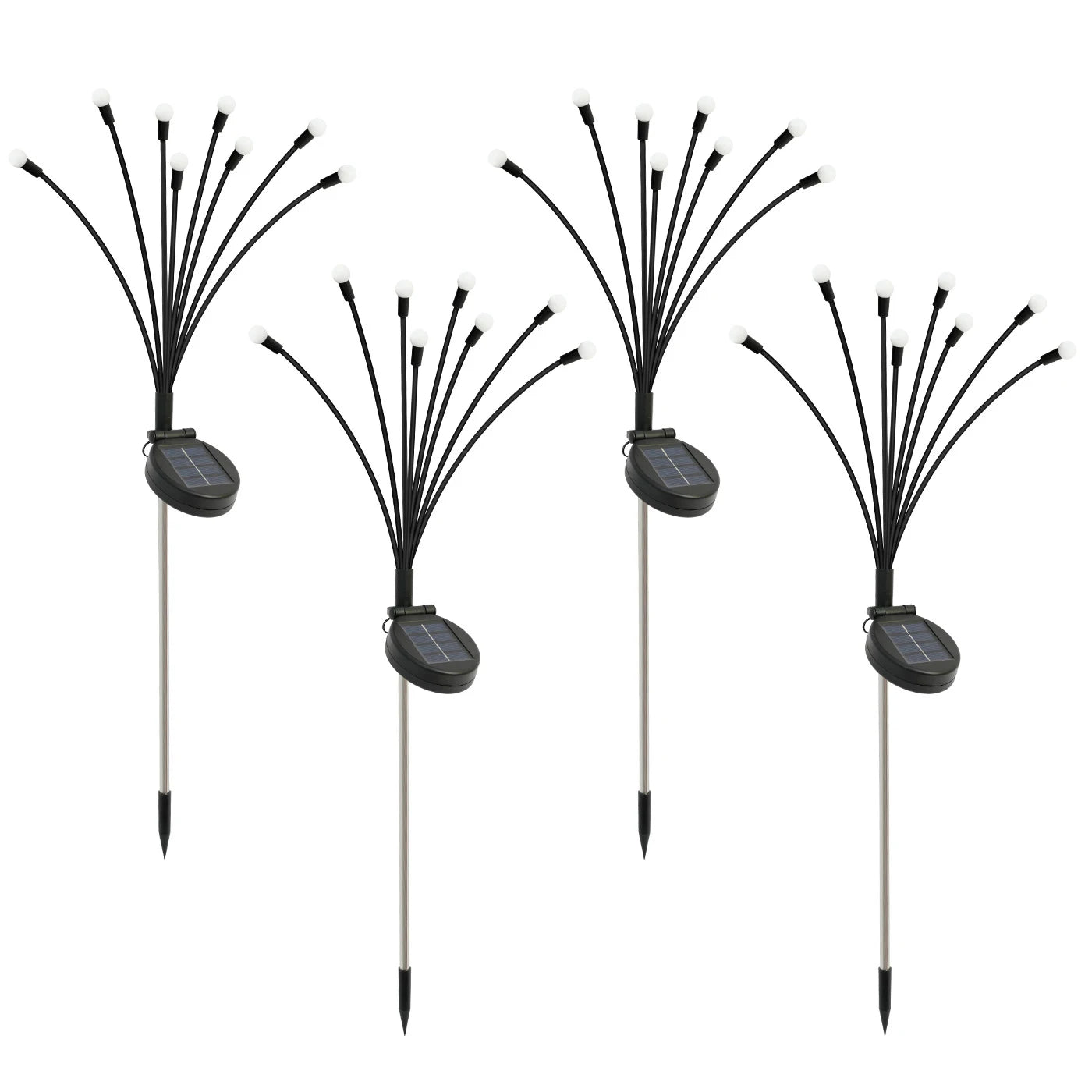 8-Head Solar Firefly Lights, LED, Solar, Outdoor, Garden, Waterproof, High Flexibility, 2/4/6 Packs