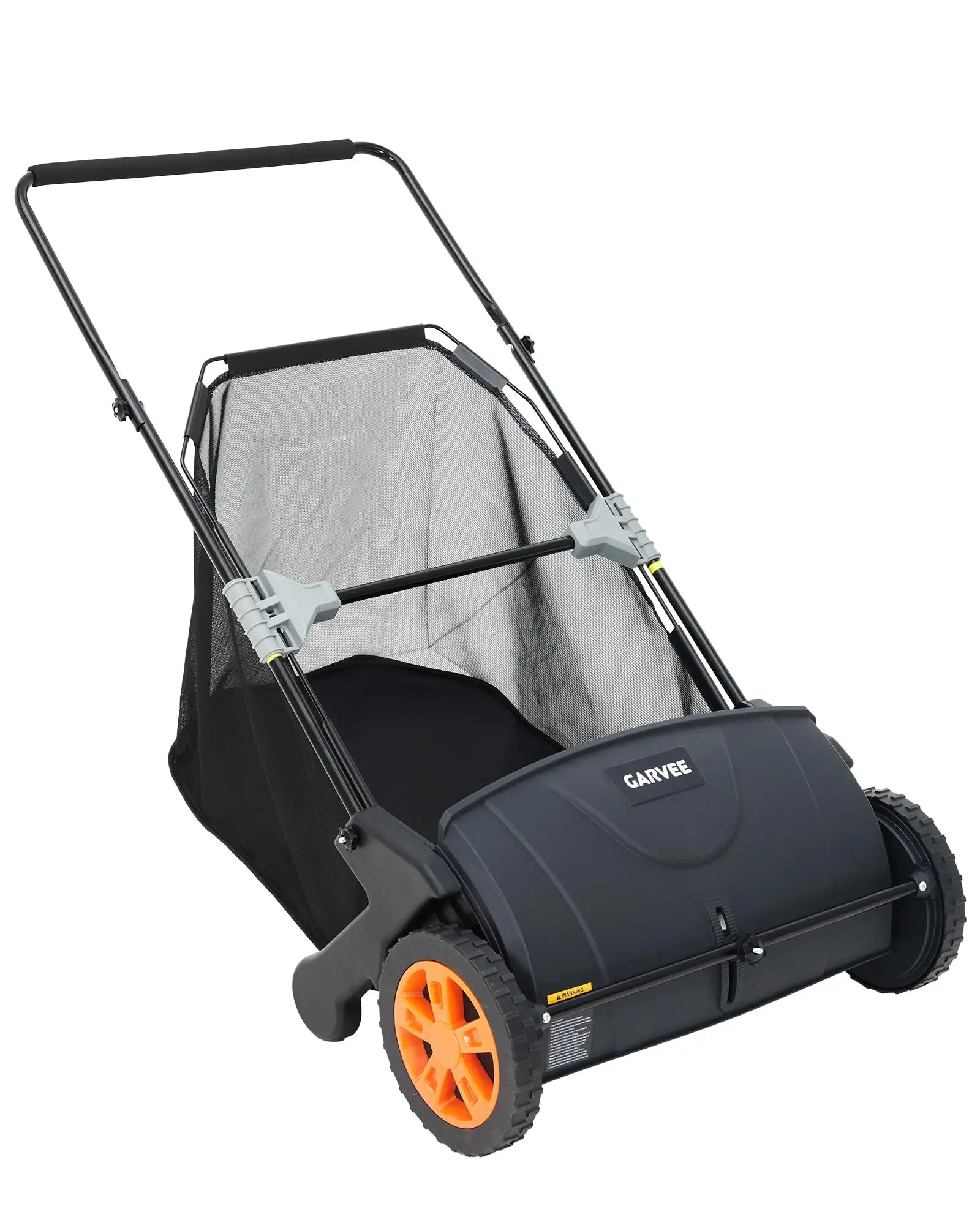 Garvee Manual Lawn Sweeper 21-Inch Push Leaf Sweeper With 4 Brushes, 3.5 Cu. Ft. Hopper, Height Adjustable For Yard, Patio, Driveway