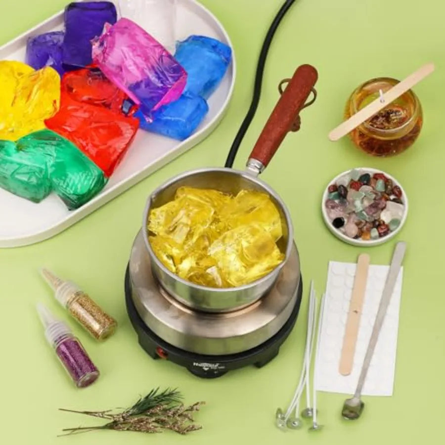 BlingFun Home DIY Candle Making Kit, 7 Colors Gel Wax with Full Accessories, Easy for Beginners