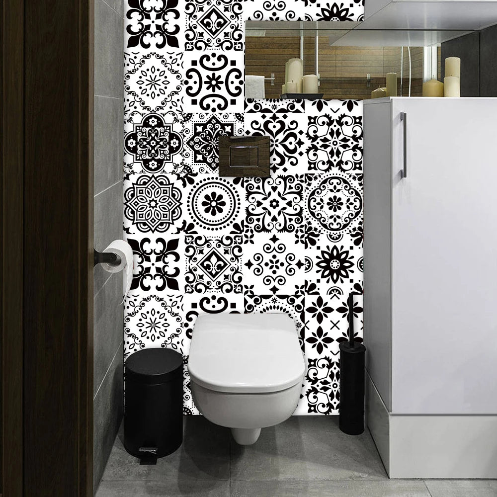 Waterproof Tiles, Peel And Stick, 16 Pieces/Set, PVC