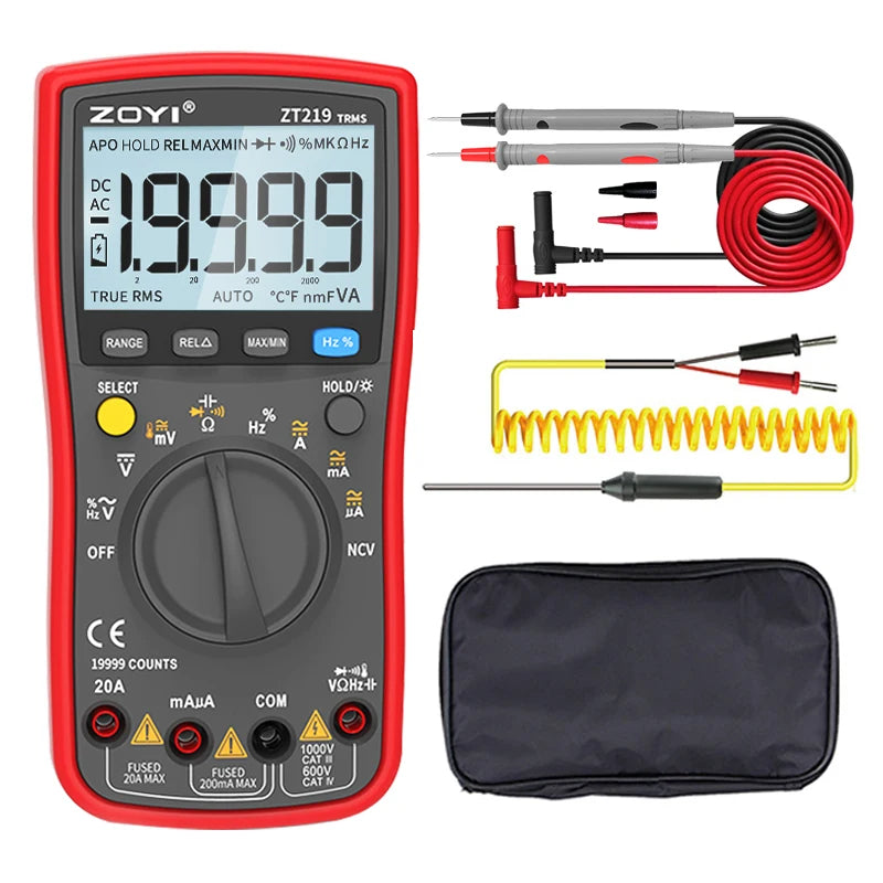 Digital multimeter. 19999 Counts Display, True RMS AC Measurement, Contact Type NCV Voltage Detection