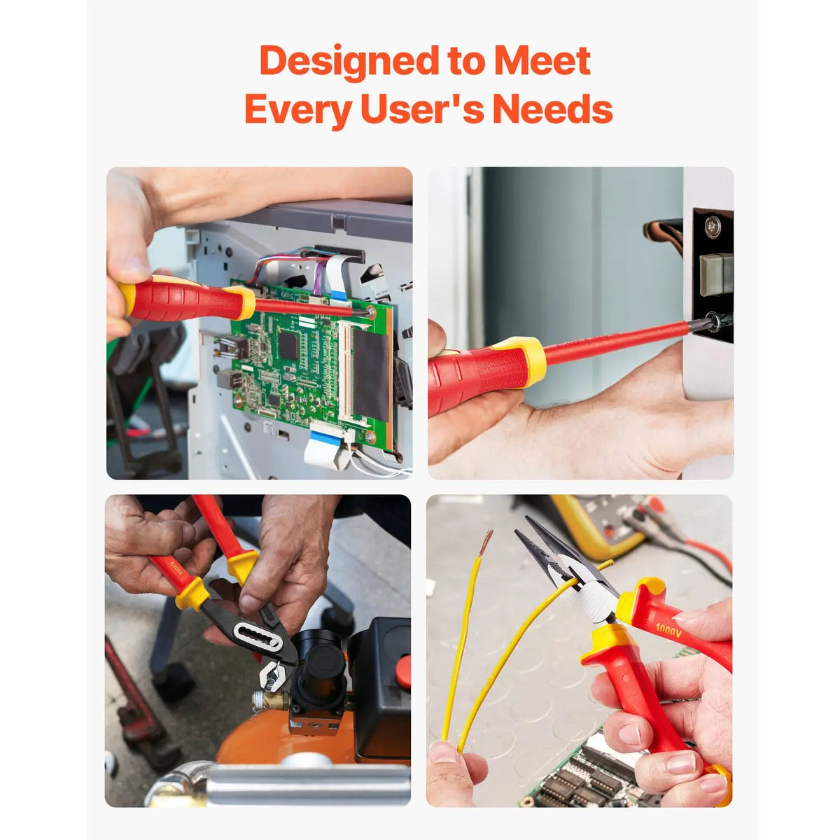 12-Piece Insulated Screwdriver Set, Professional Electrical Screwdriver Set, 1000V Insulated Electrician Tool Set, with Magnetic Phillips Slotted Tips, Insulated Pliers, and Diagonal Pliers