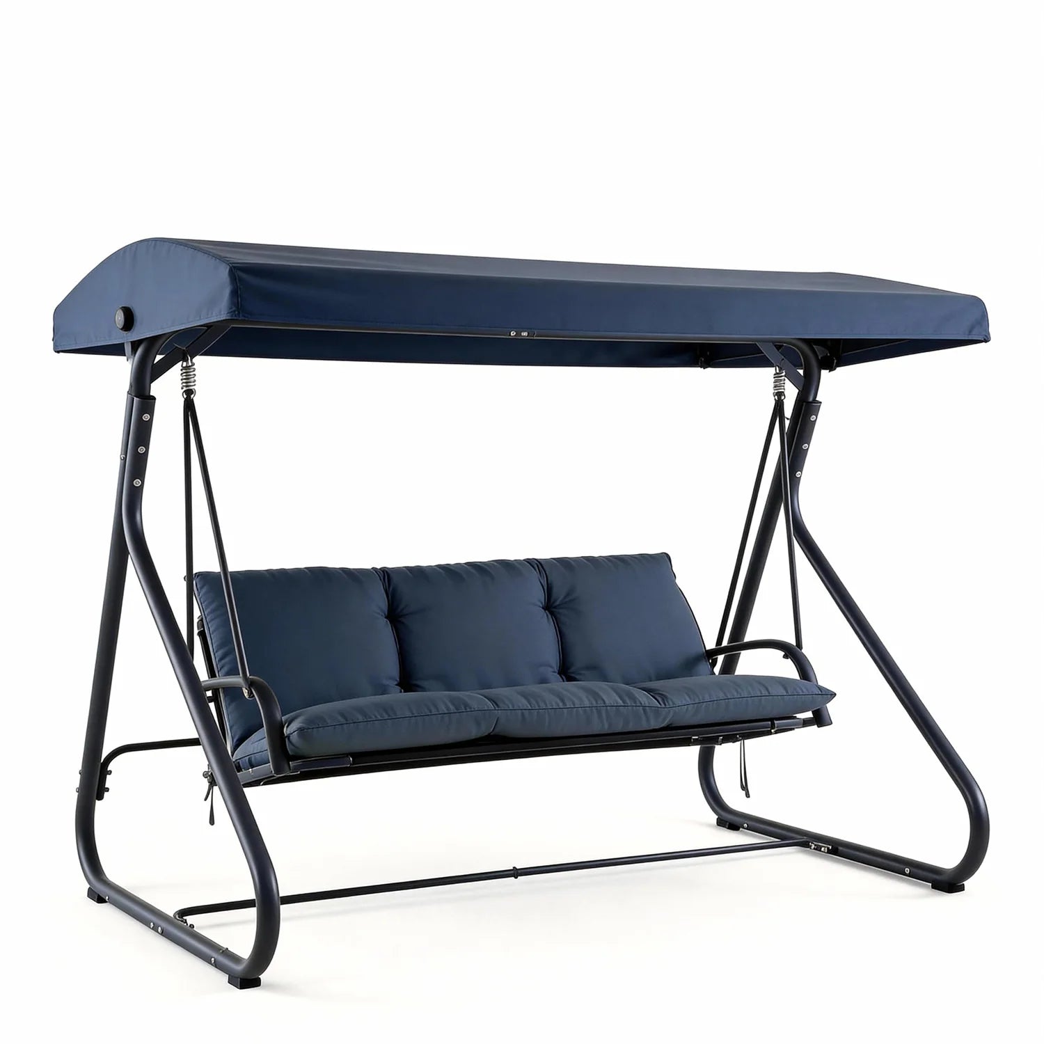 3-Seat Convertible Outdoor Swing Bed With Adjustable Canopy 2-In-1 Patio Glider Bench 750lbs Capacity For Porch Backyard