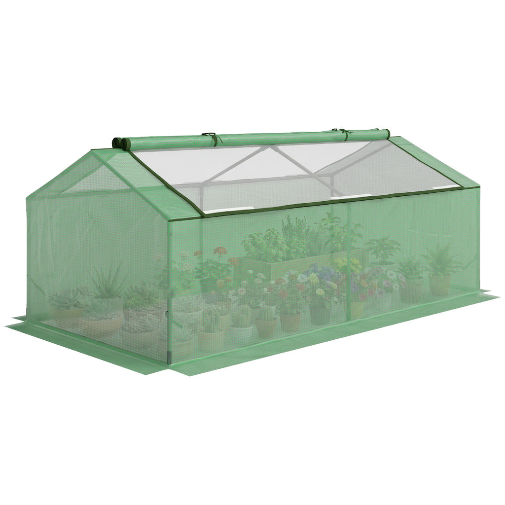 Outsunny Mini Greenhouse Portable Hot House w/ Windows Outdoor Indoor, 71"x36"x28" Green
