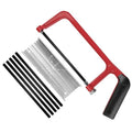 6" Metal Hand Saw with 6 Pcs Bi-Metal HSS Blade, 5.3" Aluminum Miter Box for 45° 90° 135° Precision Cuts, Small Hack saw
