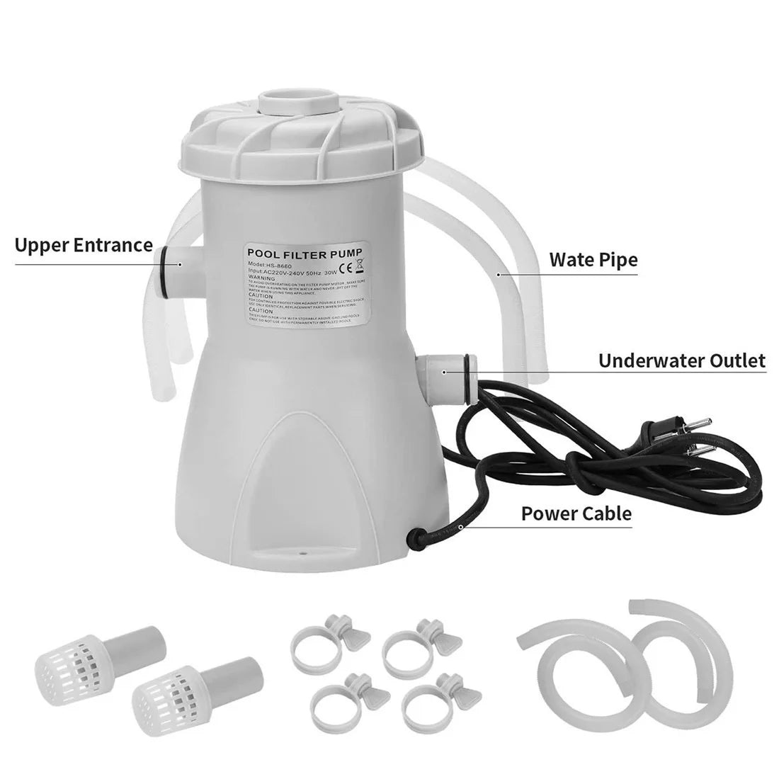 300 530 800 gal Swimming Pool Circulating Water Filter Pump Above Ground Electric Pool Filter Pump Cleaner Swimming Pool Device