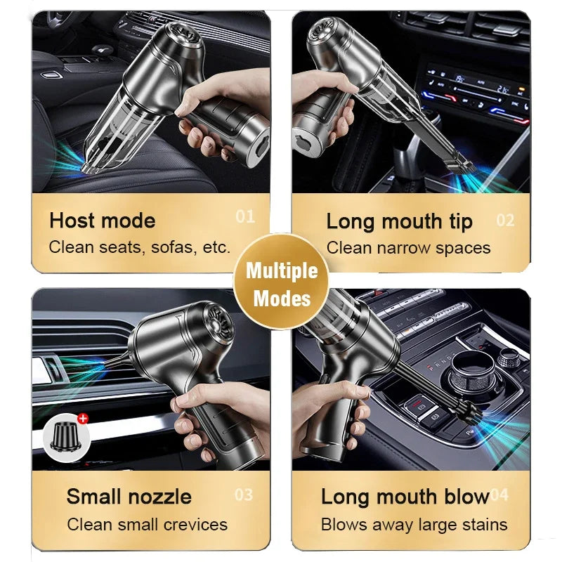 EAFC Brushless Car Vacuum Cleaner Cordless Handheld Auto Vacuum Home & Car Dual Use Mini Vacuum Cleaner with Builtin Battrery