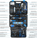 DEKO Home Mechanic Toolbox, 12V Power Cordless Drill, Hand Repair Tools Set, Molded Toolbox W/Drawer