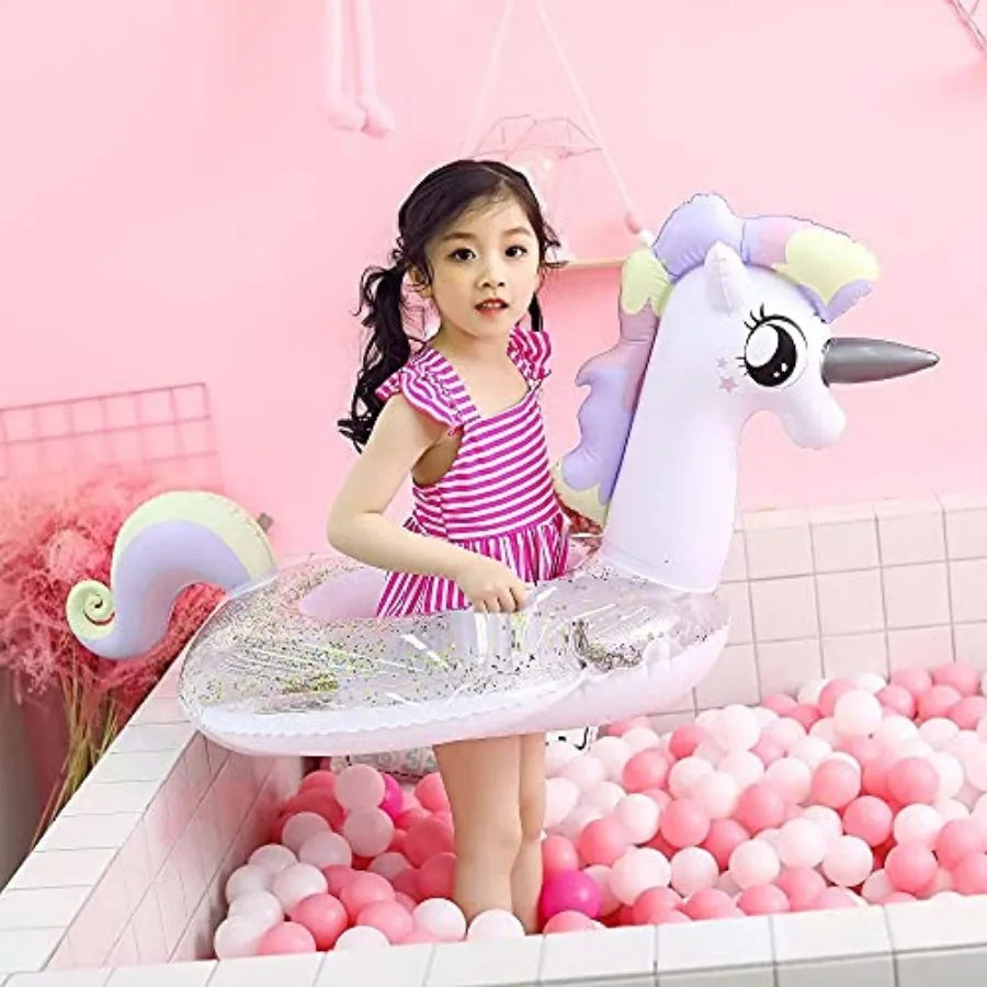 Toddler Pool Floats, Inflatable Float Raft with Handle, Water Swim Beach Floaties Toys Party Supplies, Baby Swimming Ring
