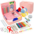 Crochet Kit Beginners, Crochet Hook Set with Crochet Yarn, Portable Set, Travel Crochet Supplies, 58 Pc Crochet Kit