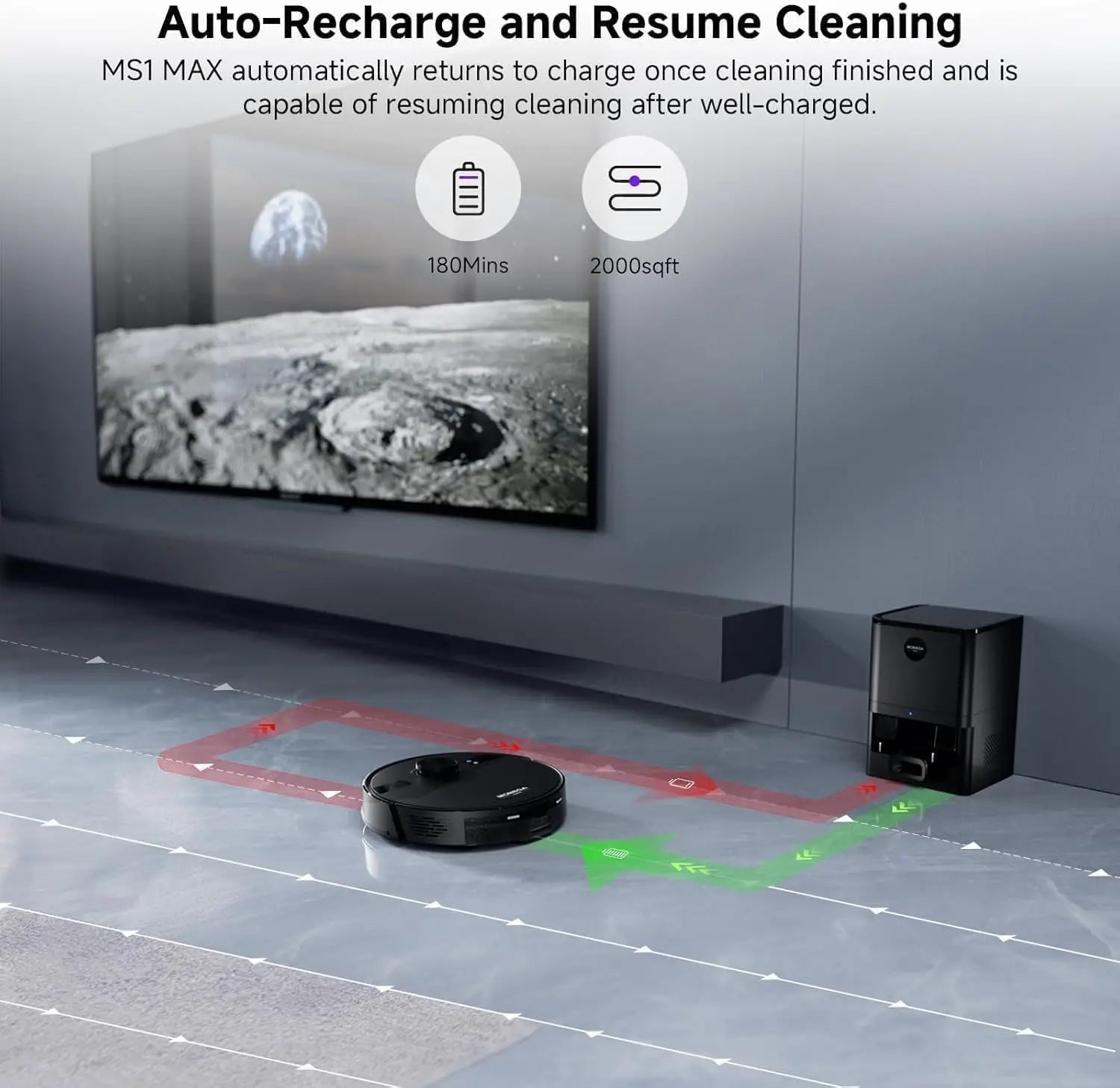 MONSGA Home Robot Vacuum and Mop Combo, 6000Pa Self-Emptying Robot Vacuum with LiDAR Navigation, 180mins Runtime, App/Voice Control