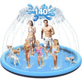 140" Non-Slip Splash Pad for Kids and Dogs, Thicken Sprinkler Pool Summer Outdoor Water Toys, Extra Large Backyard Wading Pool