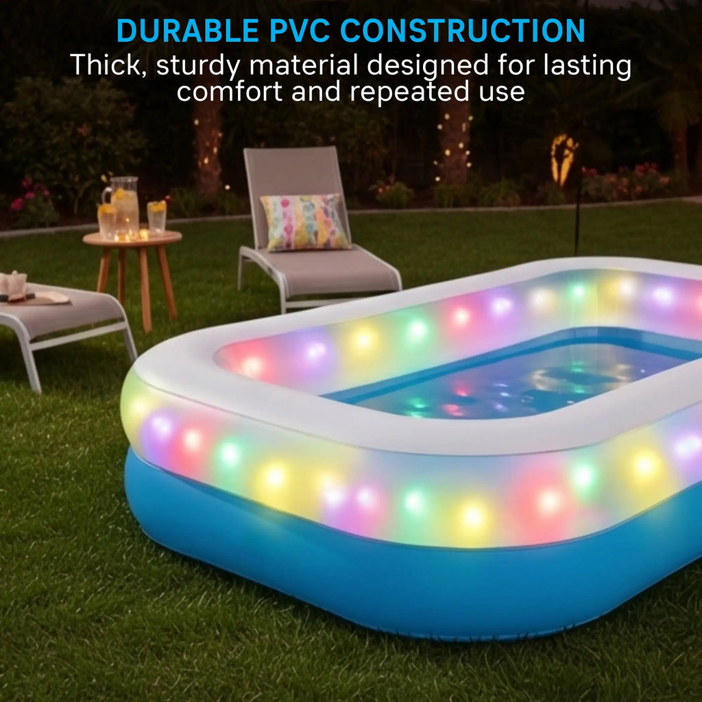 6 ft inflatable swimming pool with multicolor LED lighting