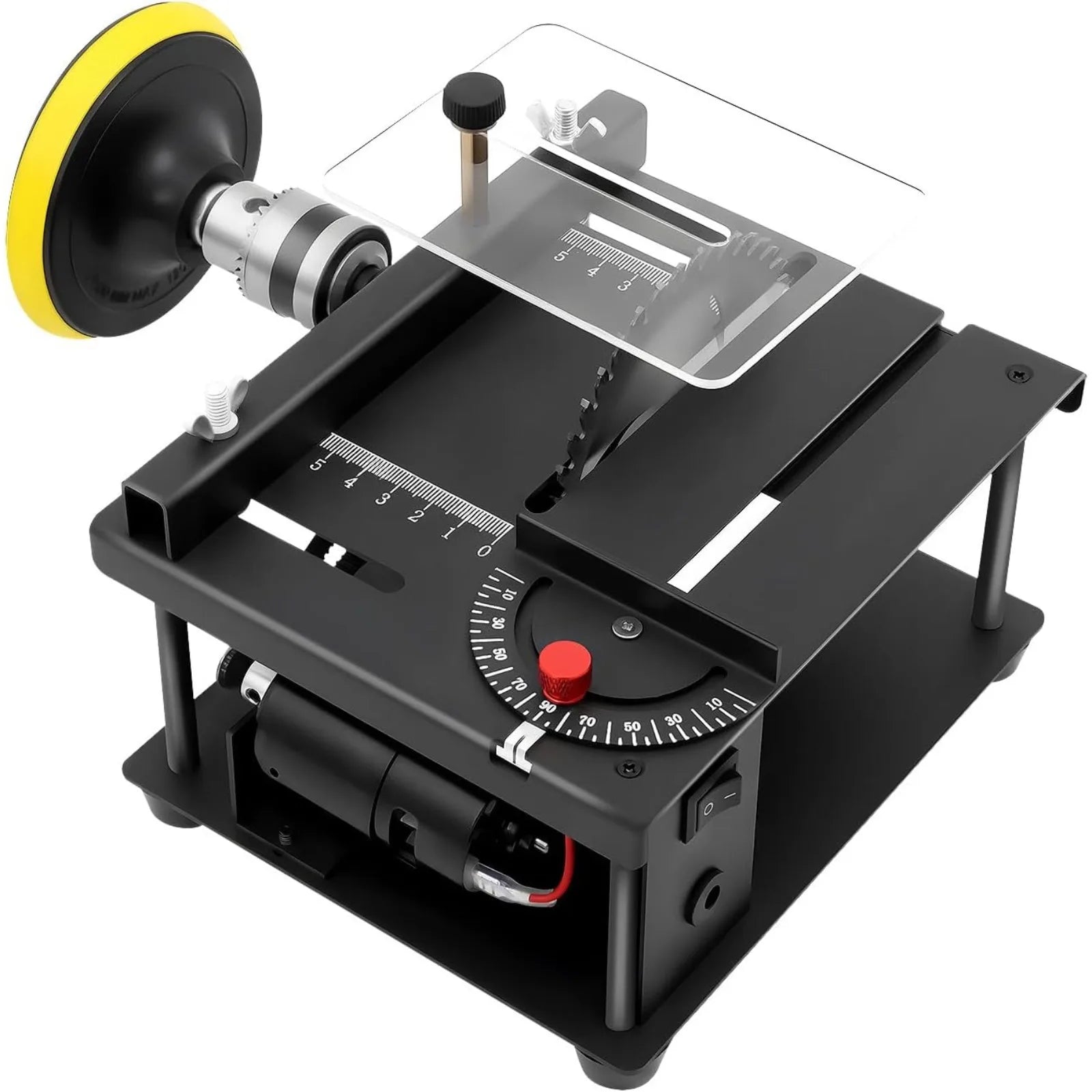 Mini Sliding Table Saw, Electric Precision Saw Cutter with 35MM Cutting Depth and Angle Adjustment 0‑90 Degree, 1000-3000RPM