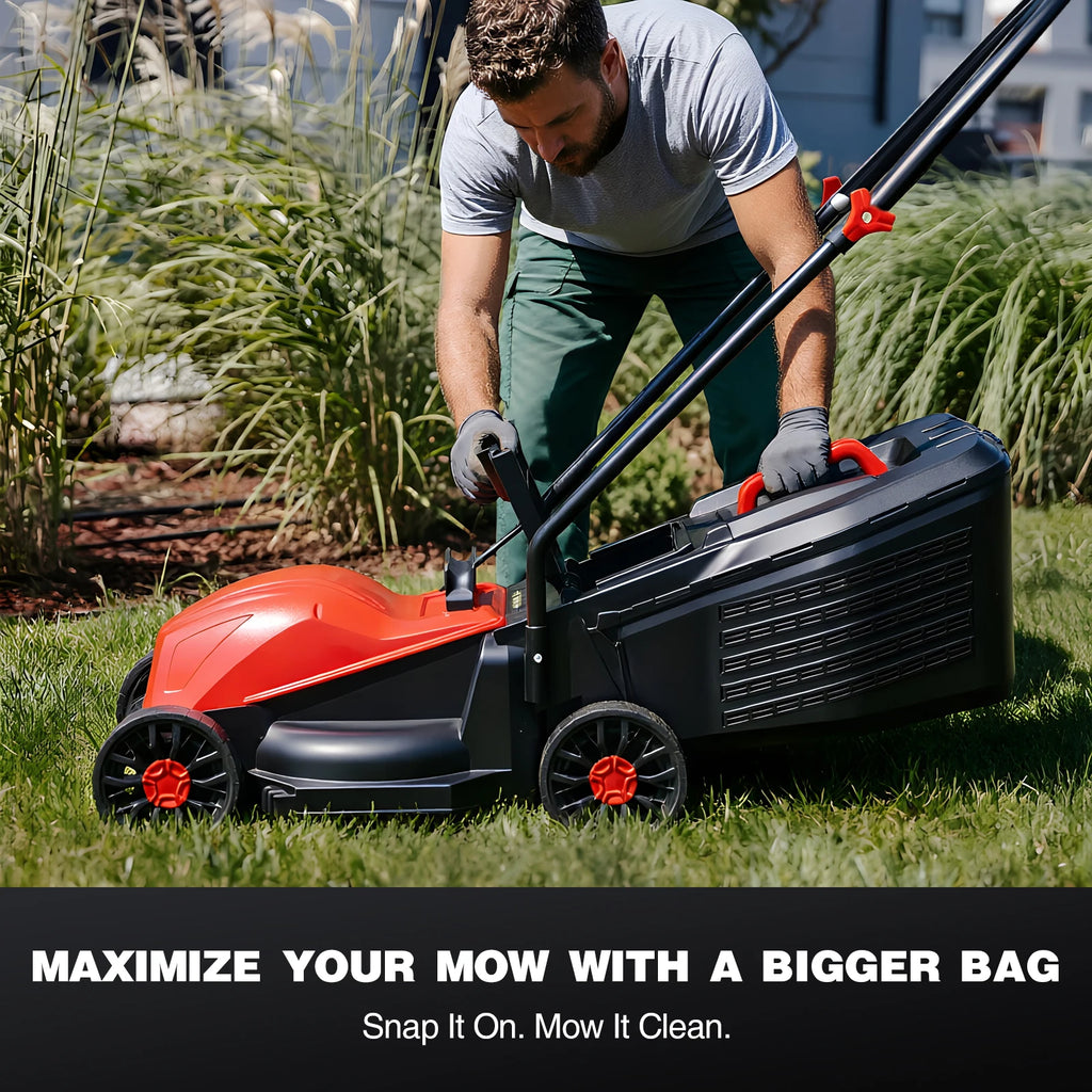 High-Power Electric Lawn Mower - Perfect for Large Yards, Push-Style Efficiency and Corded Operation Included