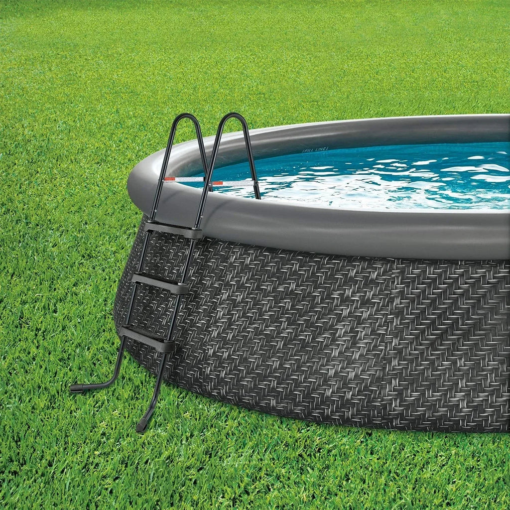 Bestseller: 14' x 36" Quick Set Inflatable Ring Above Ground Outdoor Swimming Pool with RX600 GFCI Filter Pump and Ladder, Dark Wi