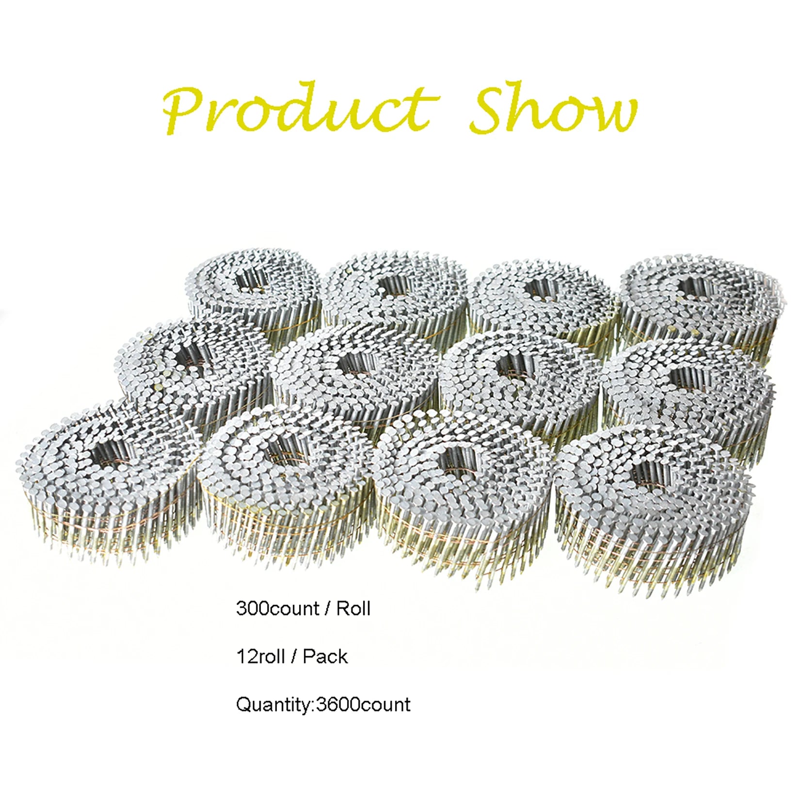3600 Count Siding Nails 2-1/4 Inch by.092 Inch 15 Degree Ring Shank Hot-Dipped Galvanized Collated Wire Coil
