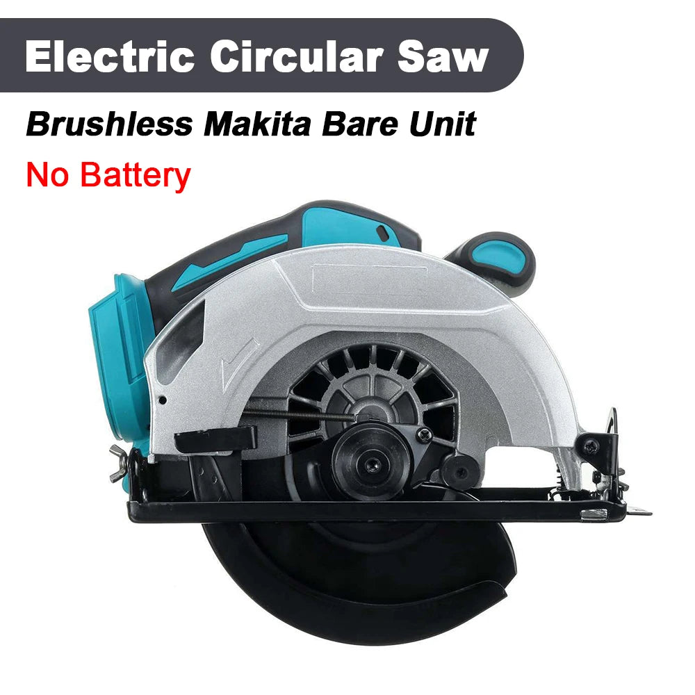 7-inch Cordless Circular Saw Brushless Electric Woodworking Saw, Board Cutting Power Saw 0-45°, For Makita or Dewalt Battery