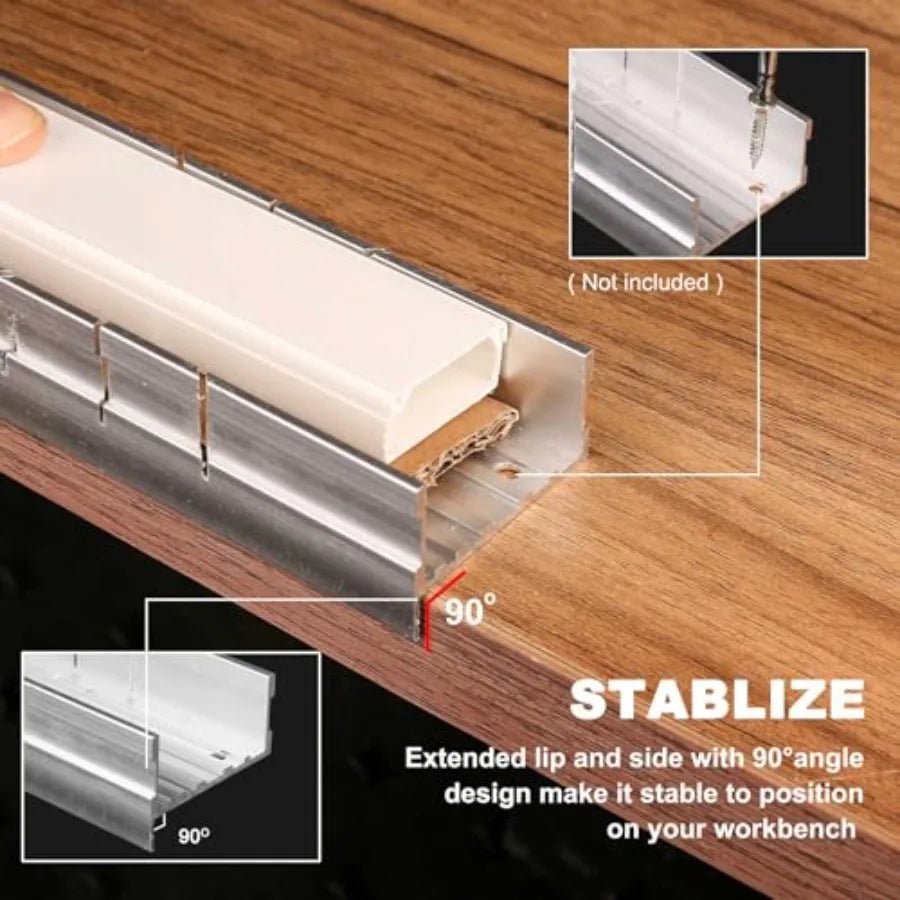 6" Metal Hand Saw with 6 Pcs Bi-Metal HSS Blade, 5.3" Aluminum Miter Box for 45° 90° 135° Precision Cuts, Small Hack saw