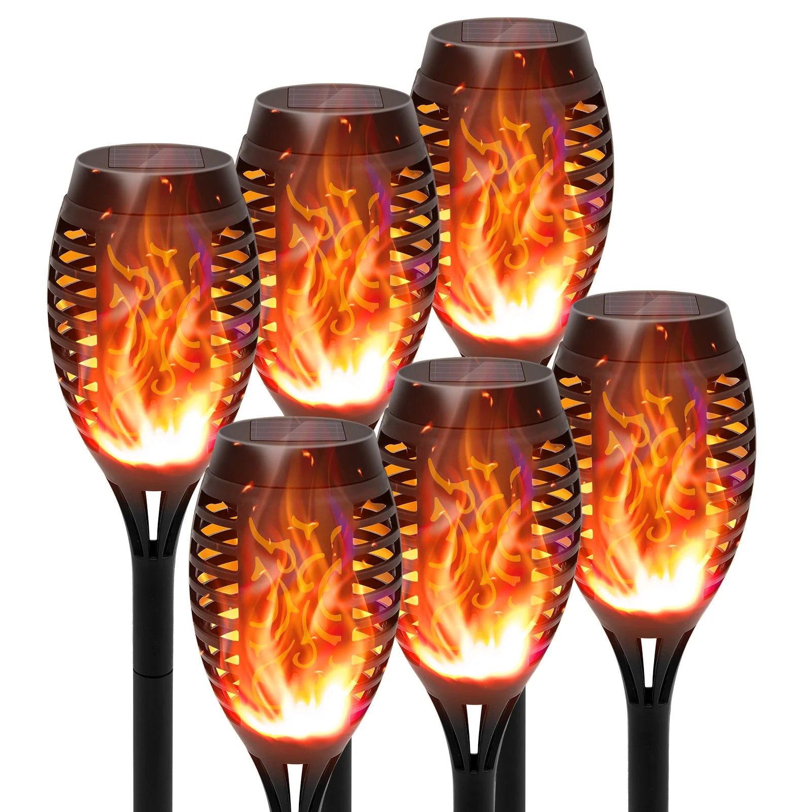 Solar Lights Outdoor LED 4/6/8/12Pcs Solar Torch Lights with Flickering Flame Waterproof Garden Decoration Lawn Path Yard Patio
