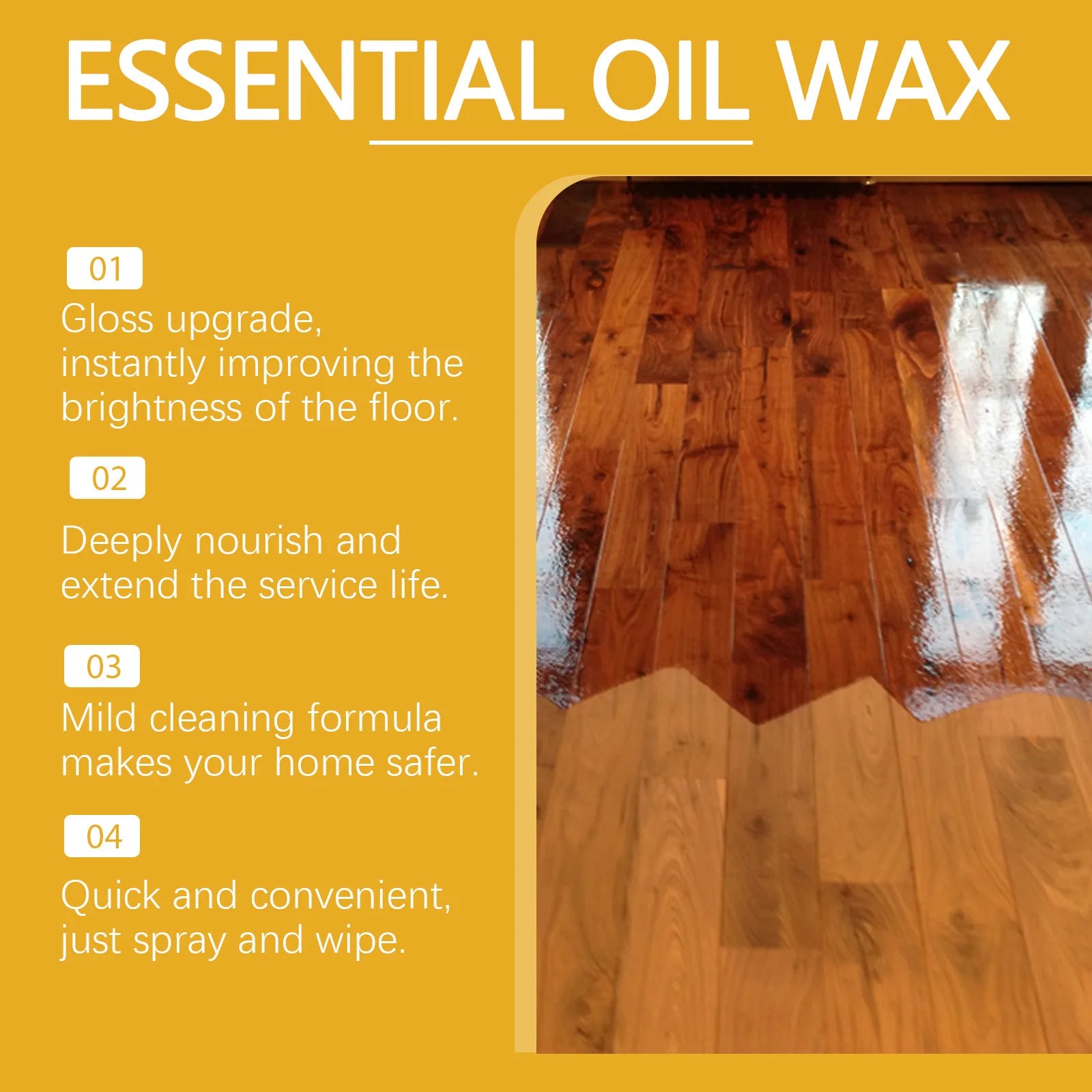 Wood Care Beeswax Spray, Waterproof Multipurpose Wear Resistant, Wood Floors, Chairs, Cabinets, Furniture