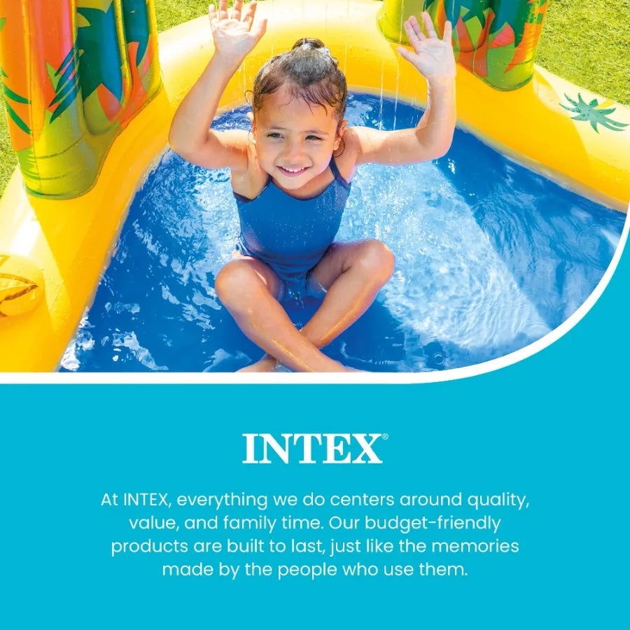 Intex Inflatable Dinosaur Play Center Outdoor Water Park Pool w Slide