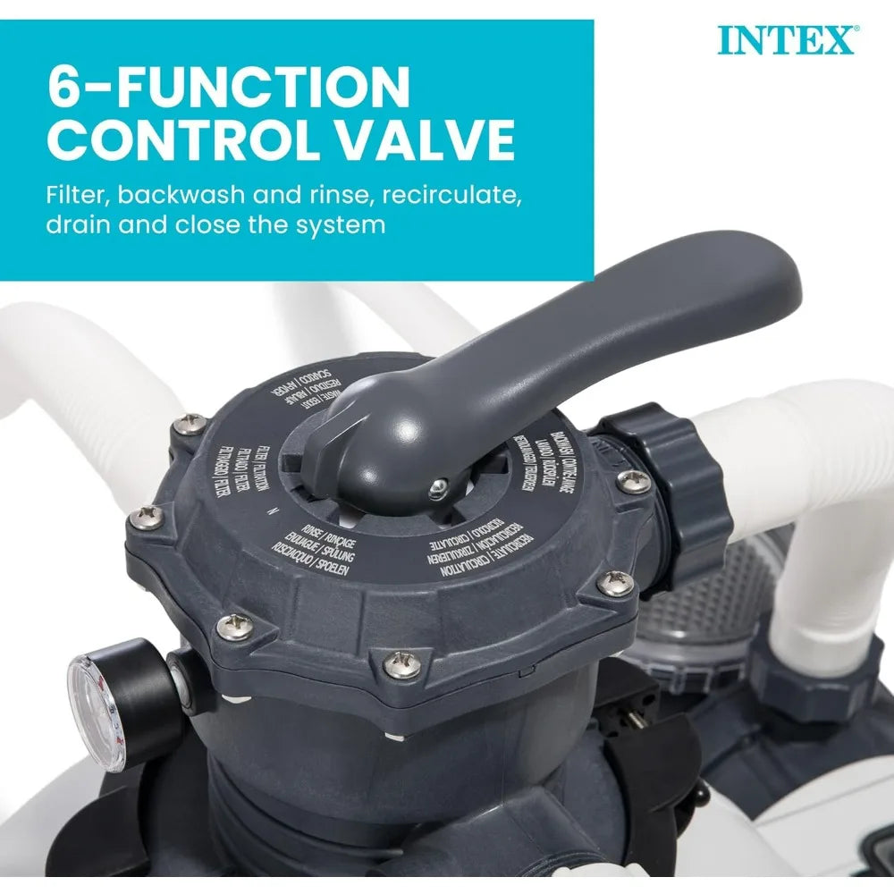 INTEX Krystal Clear Sand Filter Pump for Above Ground Pools Swimming Pool Pump with Automatic Timer Hydro Aeration Tech