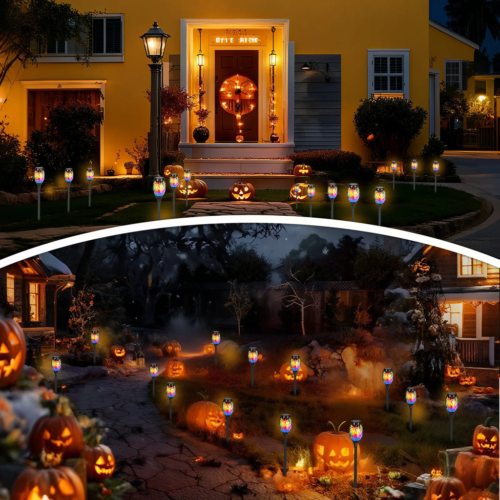 Colorful Torchlights, Solar, LED. 20" Tall, Outdoor, Waterproof, 4/6/8/12 Packs