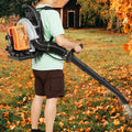 Hasanen Backpack Gas Powered Leaf Blower, Commercial 2.7kW 850CFM 63CC 4.3HP 2-Stroke Powerful Lightweight Gasoline Grass Lawn Blower w/Harness Air-Cooled & 1.8L Fuel Tank for Yard Lawn Care, Snow Removal