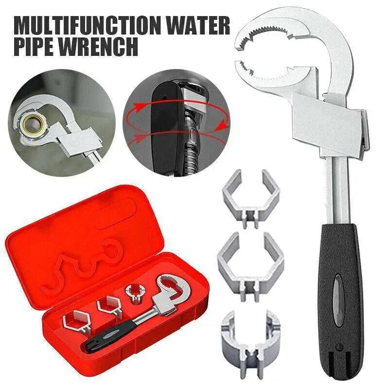 Multi-Functional, Adjustable Water Pipe Wrench, Bathroom Faucet, Circular Arc Toothed Manual Maintenance Kit