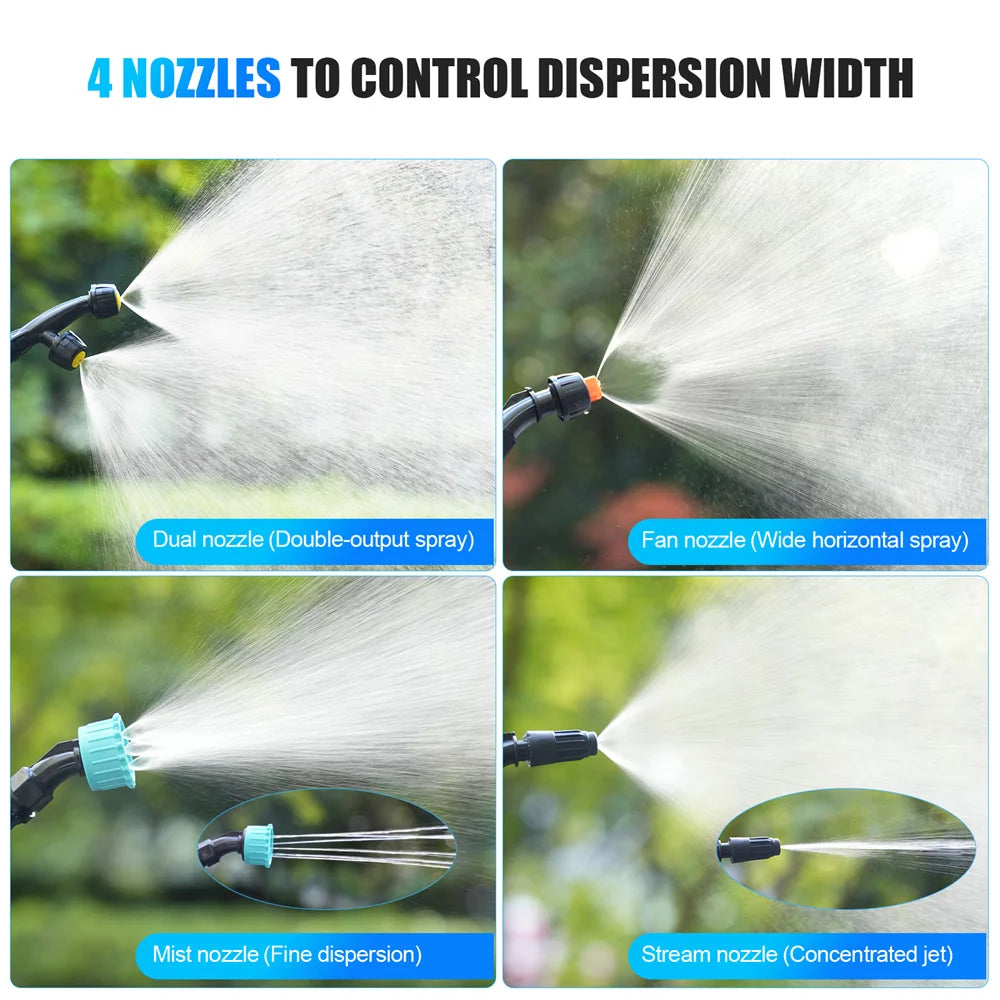 Battery Powered Sprayer 2 Gallon,Electric Weed Sprayer with 3 Adjustable Pressure Levels,4 Nozzles, For Lawn,Garden
