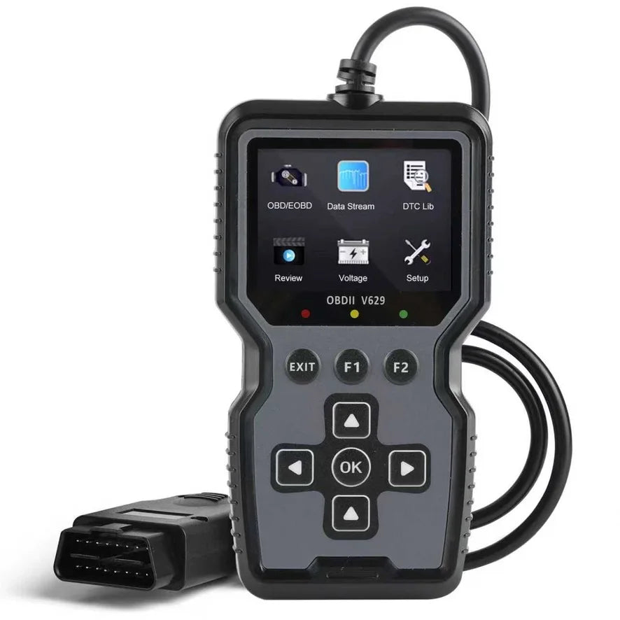 V629 OBD-II Car Fault Code Reader, 12V Gasoline Vehicle Scanner for DIY & Repair Shop, Read & Clear Engine Trouble Codes, View Live Data
