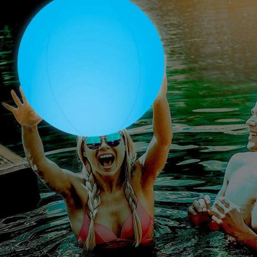 Beach Summer Outdoor Pool Play Ball Outdoor Inflatable Glowing Beach Kid Adult Ball  Sport LED Light Ball