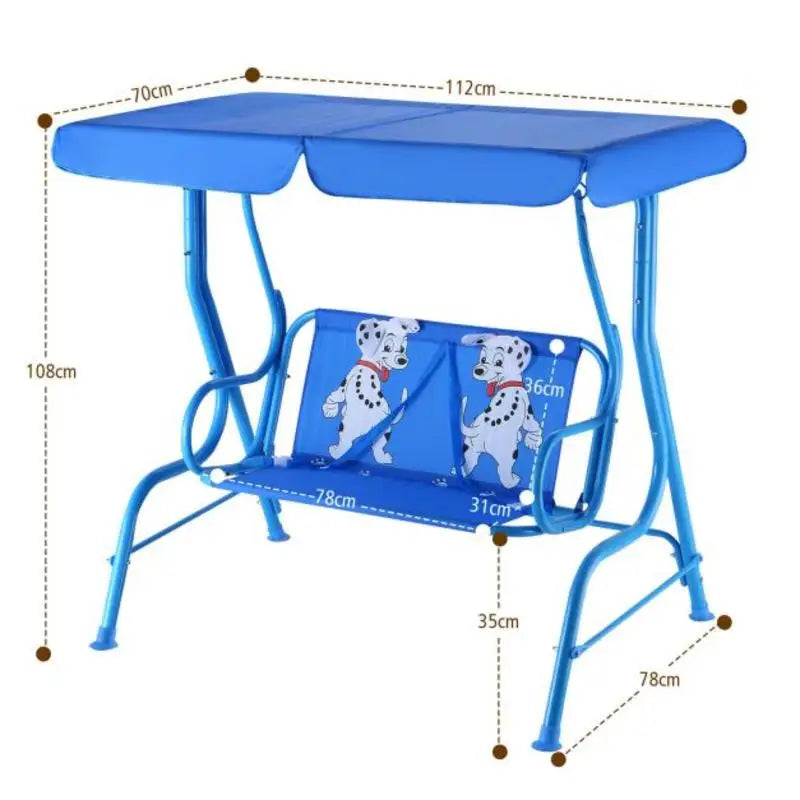 Outdoor Kids Patio Swing Bench with Canopy 2 Seats