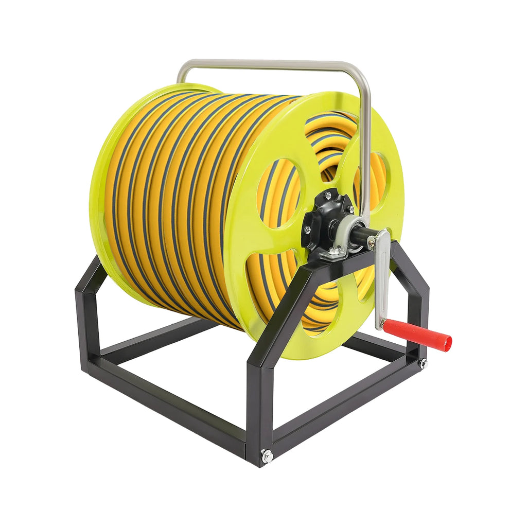 Hose Reel Garden  Hose Reel  Metal Hose Reel  with Crank Handle  Hold up to 328.1 Feet of Standard 0.55-Inch Garden Hose