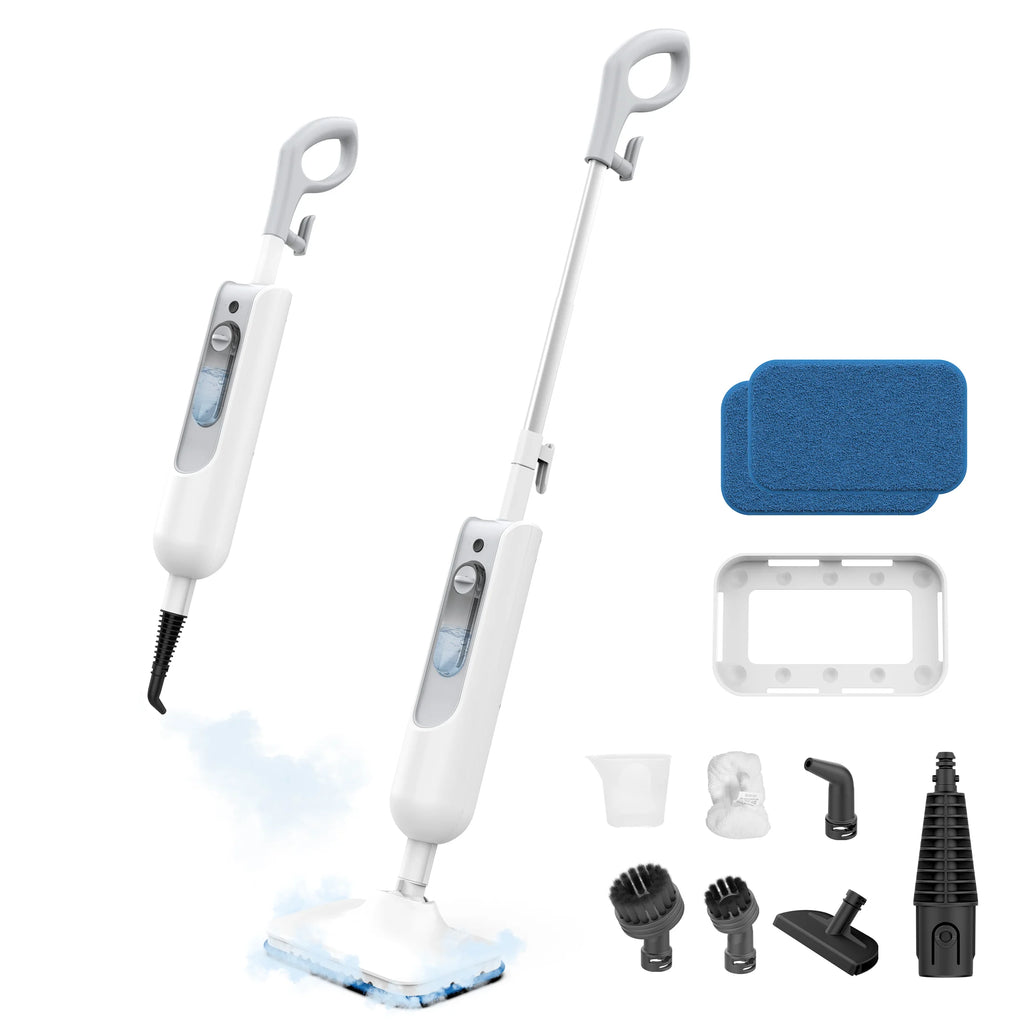F2 Powerful 6 in 1 Detachable Steam Mop 1300W High Temperature Sanitizing Steamer Pet, Family Safe Multi-Surface Cleaning for Floor Carpet Kitchen Bathroom
