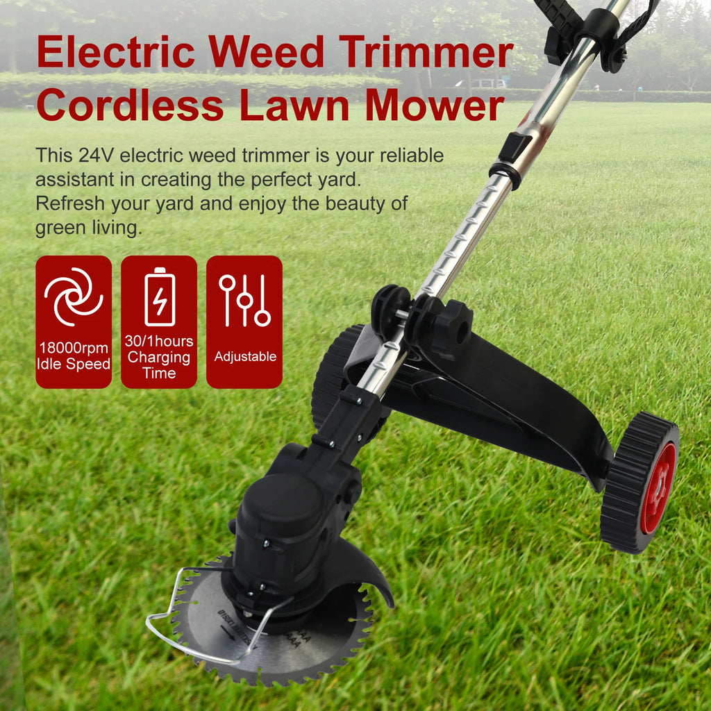 Baokaler 21V Cordless Weed Trimmer Lawn Mower/Edger Lightweight 2 x 1.5Ah Lithium Battery With Charger for Lawn Care Garden