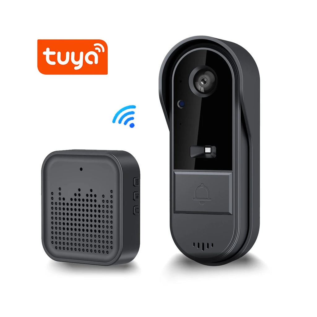 Tuya WiFi doorbell, 2-way HD 1080P, microSD/cloud, waterproof, 1000mAh battery, long standby, Wireless Security Camera