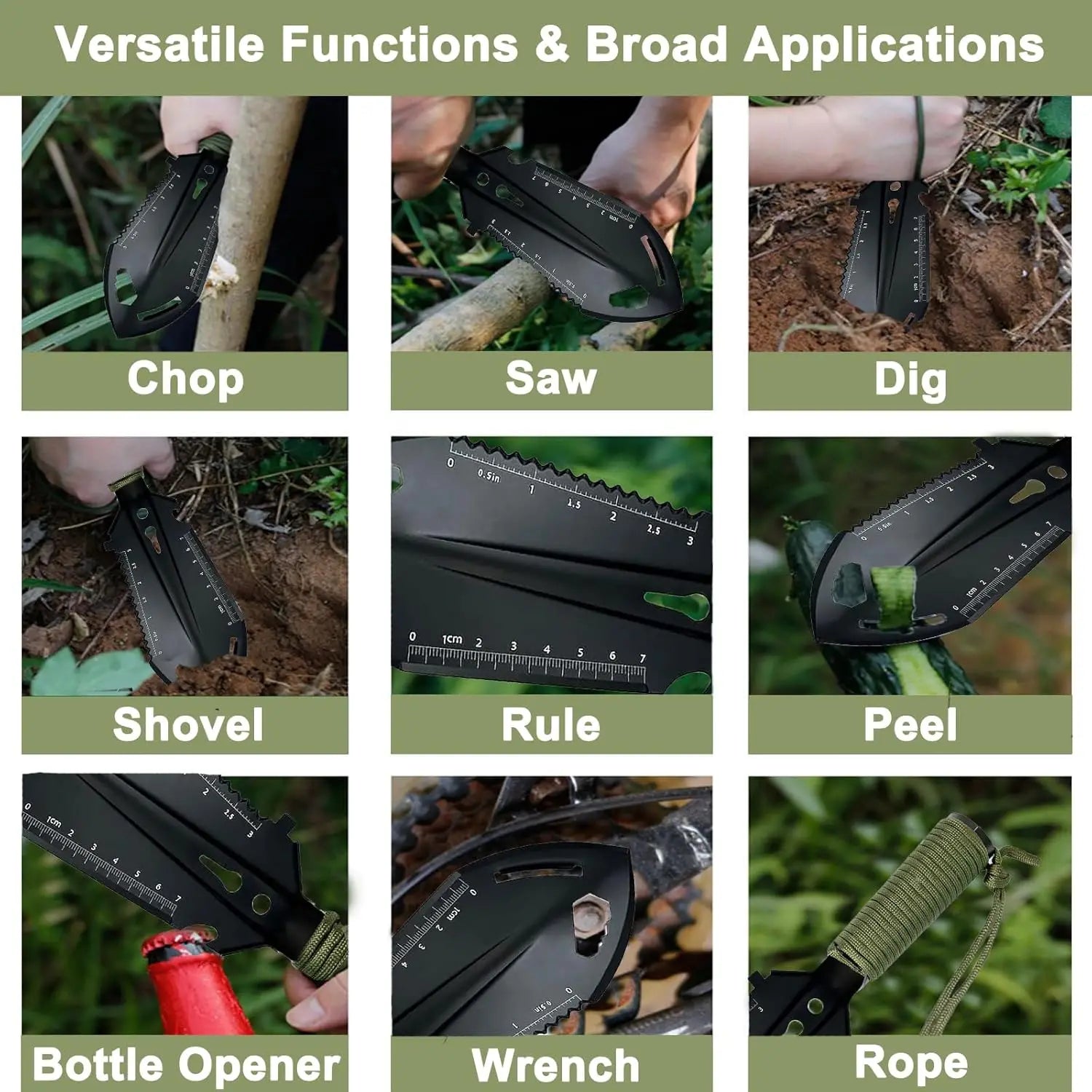 Multitool Trowel, Portable, Lightweight, Shovel for Camping, Gardening, Hiking