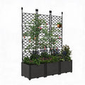 Modular Raised Garden Bed Planter Box Kit with Metal Trellis Stackablefor Climbing Plants Veggies and Flowers,Decorative Fence Privacy Panels