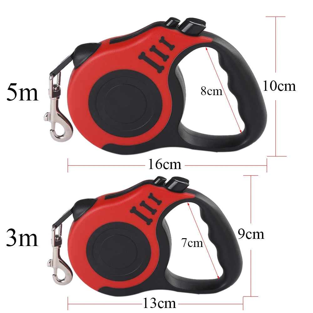 3m/5m Dog Leash for Small Dogs/Cats, Automatic/Retractable/Durable Nylon Lead, Puppy Outdoor/Travel/Walking/Hiking Traction Lead
