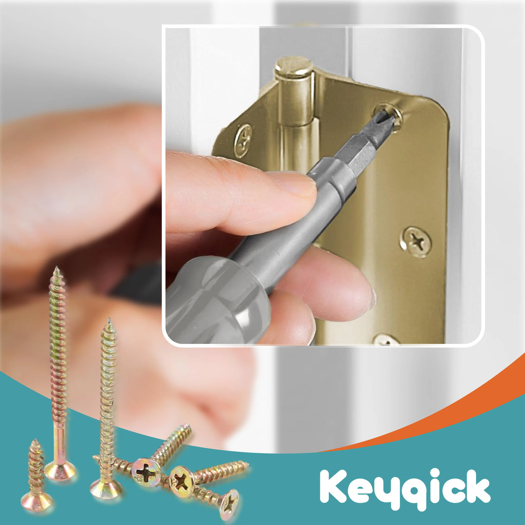 Keyqick 100PCS/200PCS Self-Tapping Wood Screws, M4/M5 Full Thread Countersunk Screws, 16-80mm Zinc-Coated Self-Tapping Tip & Cross Head Screws for Woodworking, Furniture, - No Pre-Drilling Required Suitable for Industrial & W