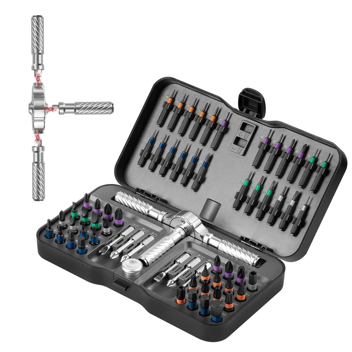 VMAN 66in1 Multifunction Ratchet Screwdriver Set, Multi Magnetic Bits Mini Repair Tool Kit, Household Tool For PC & Desk Etc.