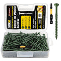 VKKM 150Pcs #8x2" Green Wood Screws Kit, T25 Star Drive Self-Tapping with 50mm Free Bit, All-Climate Anti-Rust – Great for Indoor & Outdoor Projects (Shelves, Framing, Repairs)