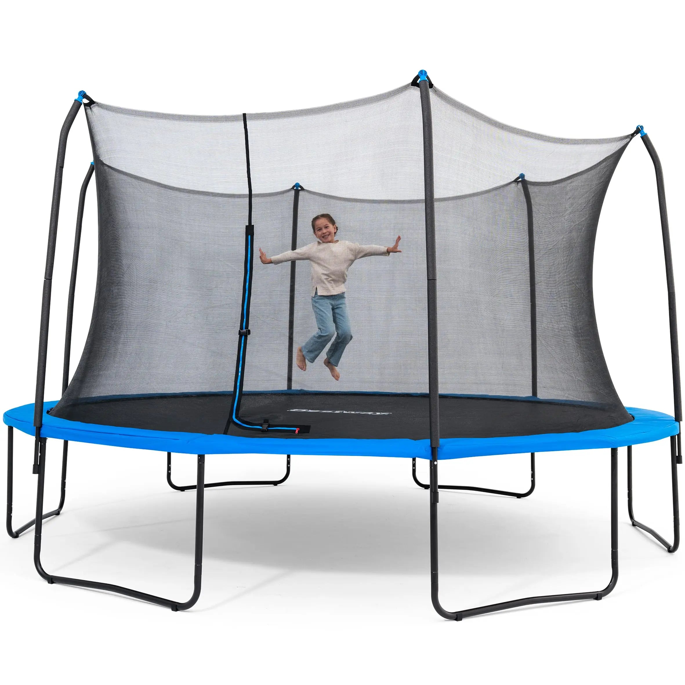 Bestway Xtreme Air Trampoline 10/12/15FT Outdoor Jumping Trampoline With No-Gap Safety Enclosure Net Foam Padded Poles For Kids