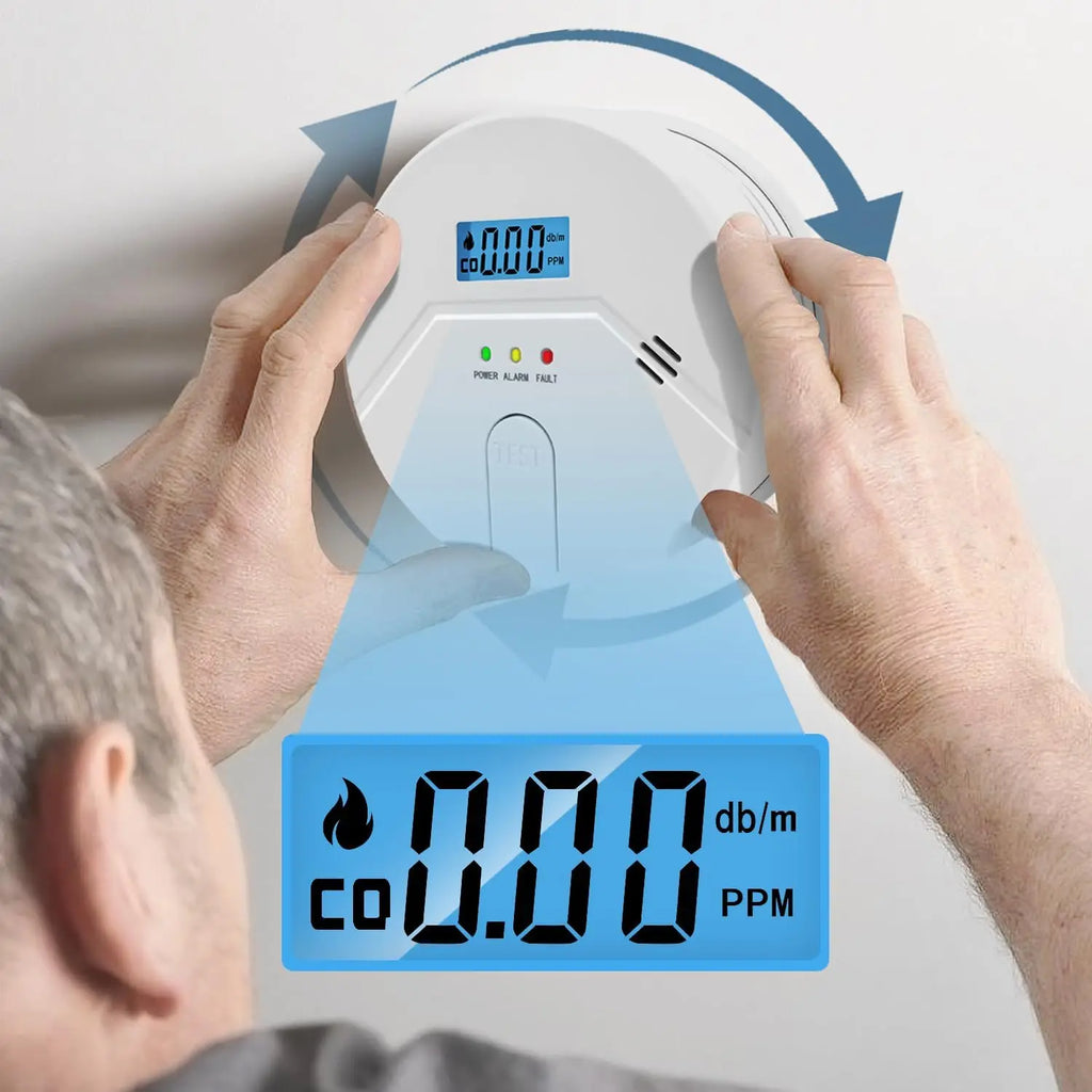 2-in-1 Smoke and Carbon Monoxide Detector, Easy Install with 3 AA Batteries for Home Safety