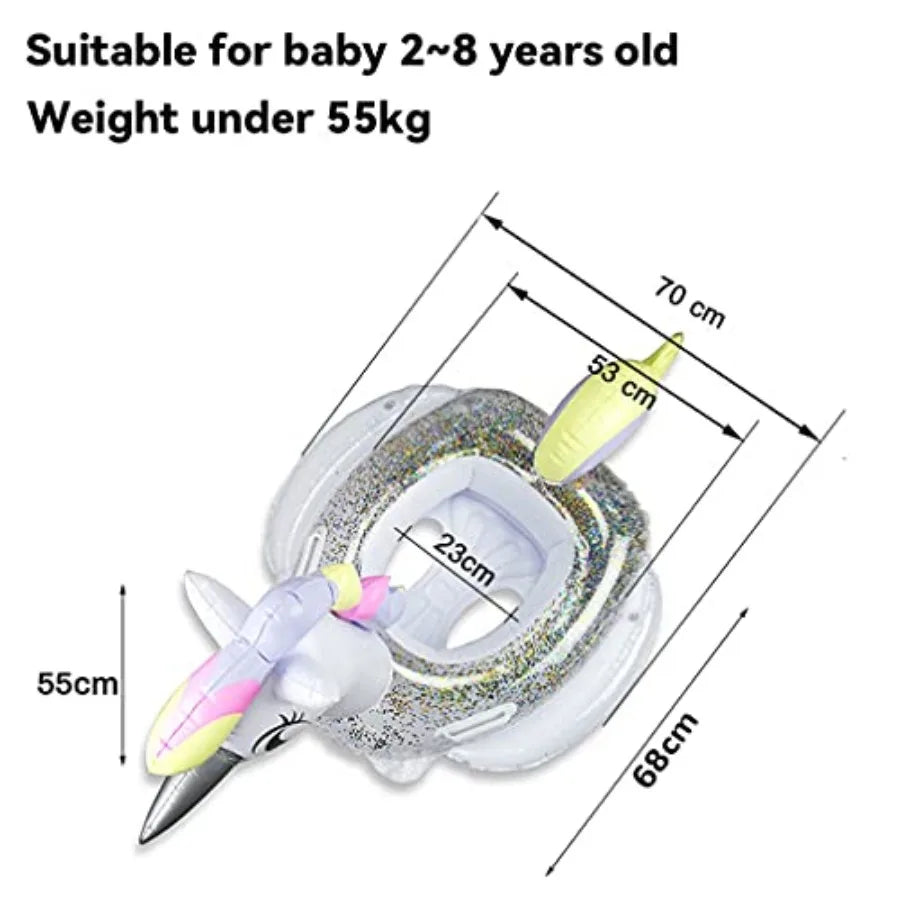 Toddler Pool Floats, Inflatable Float Raft with Handle, Water Swim Beach Floaties Toys Party Supplies, Baby Swimming Ring