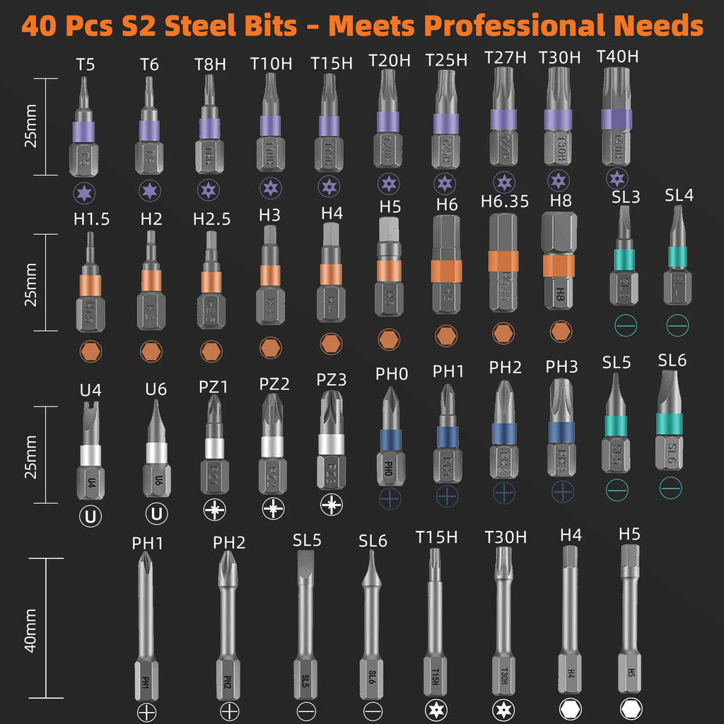 ANX Tech 42in1 Magnetic Ratchet Screwdriver Kit for Home DIY | S2 Steel Bits, Storage Case, Detachable T-Handle, for Computer, Bicycle, Furniture, DIY