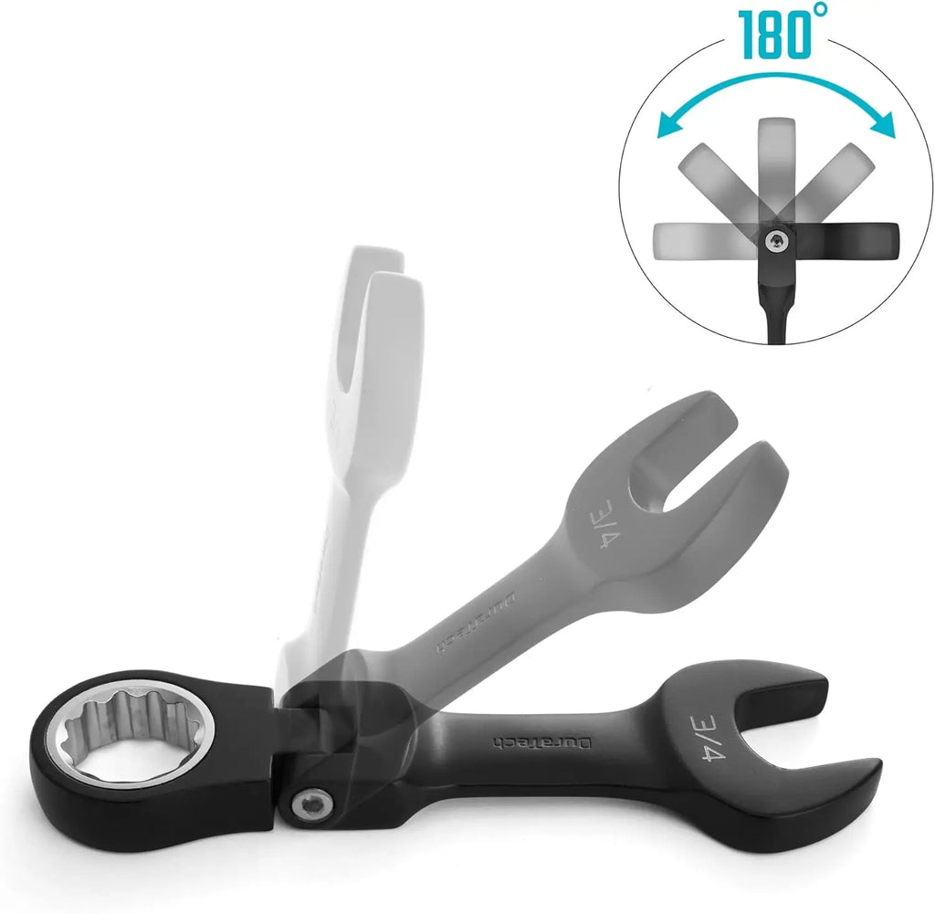 Flex-head Ratcheting Wrench Set, SAE, 8-piece