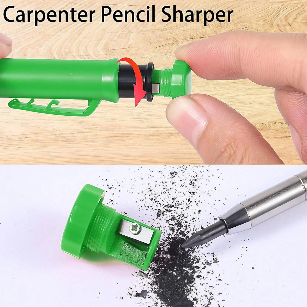 STONEGO Carpenter Pencil Set with 6 Refills and Built in Sharpener Professional Mechanical Marking Pencil for Construction Architecture Woodworking Scriber Tool High Precision Durable Hand Tool Set for Engineers and Builders